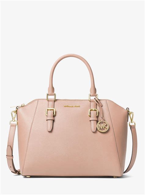 michael kors large ciara saffiano leather womens satchel|Ciara Large Saffiano Leather Satchel .